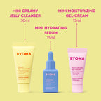 BYOMA So Hydrating Set - Barrier Repair Skincare Set - Creamy Jelly Cleanser Hydrating Face Serum & Ceramide Face Moisturizer for Dry Skin - Anti Wrinkle Alcohol Free Skin Care - 30ml 15ml 15ml