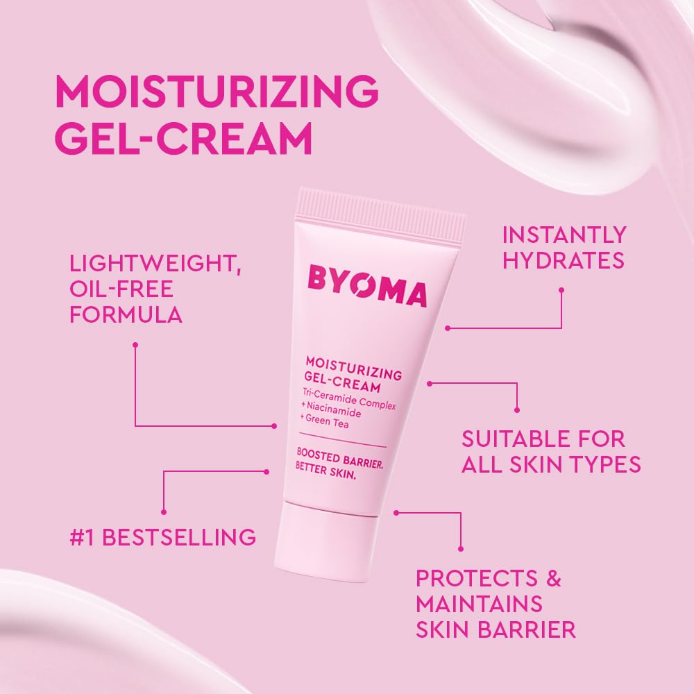 BYOMA So Hydrating Set - Barrier Repair Skincare Set - Creamy Jelly Cleanser Hydrating Face Serum & Ceramide Face Moisturizer for Dry Skin - Anti Wrinkle Alcohol Free Skin Care - 30ml 15ml 15ml