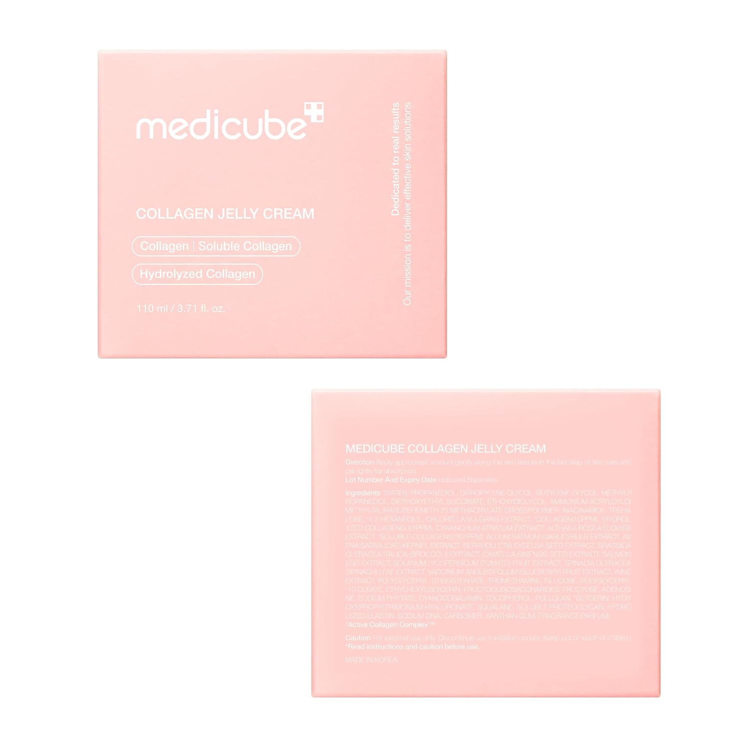 Medicube Collagen Jelly Cream- Niacinamide & Freeze-Dried Hydrolyzed Collagen - Boosts skins barrier hydration and gives 24h Glow & Lifted Look - No artificial color Korean skincare (3.71 fl.oz.)