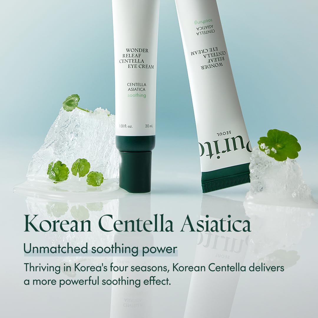 PURITO Centella Eye Cream Korean Centella for Sensitive Skin Soothing Facial Eye Cream for face Dark Circles Wrinkles Puffiness K-Beauty Vegan & Cruelty-Free 30ml 1fl.oz