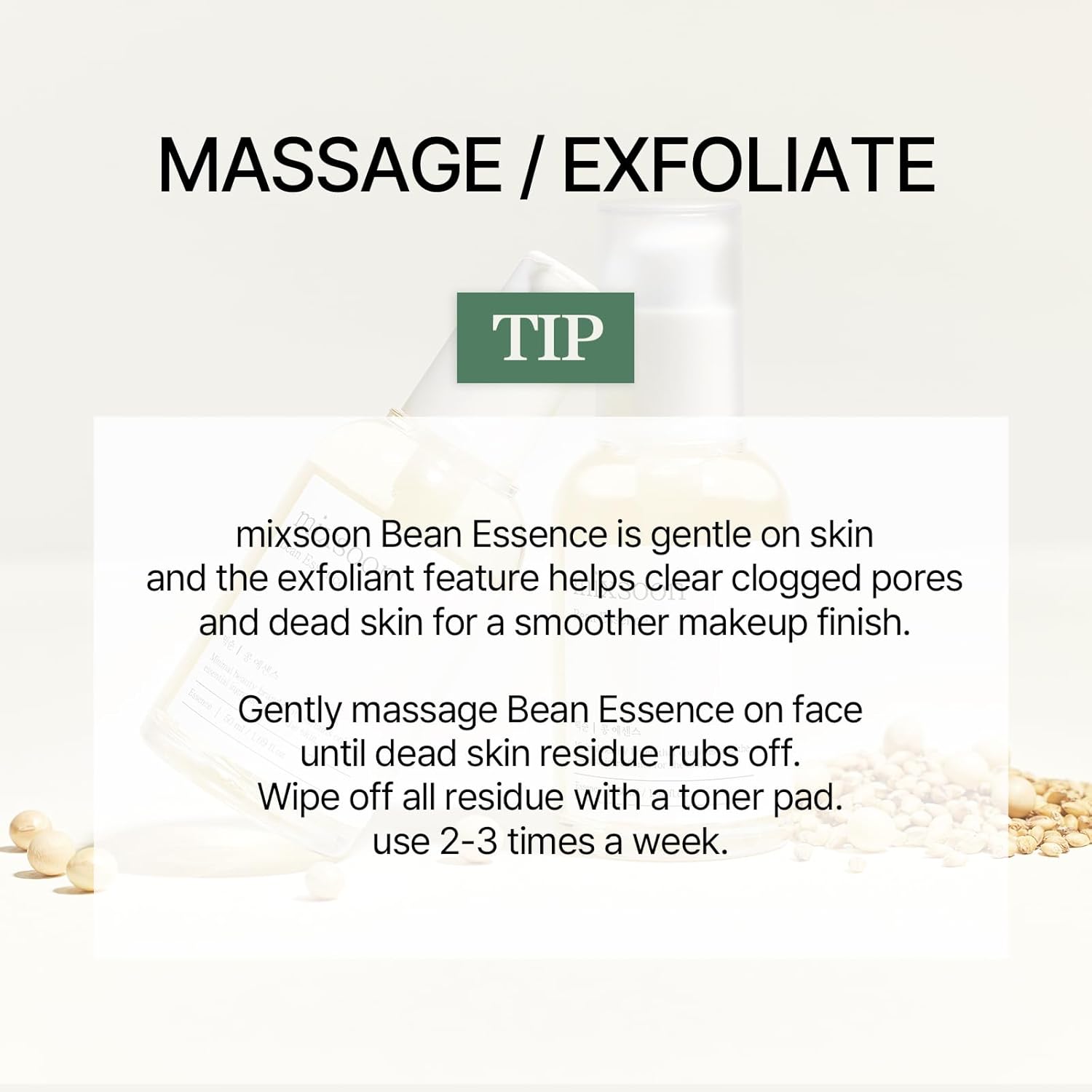 mixsoon Bean Essence Vegansnail Exfoliating Essence for face Hydrating Korean Skin CareGlassskin 1.69 fl.oz/50ml