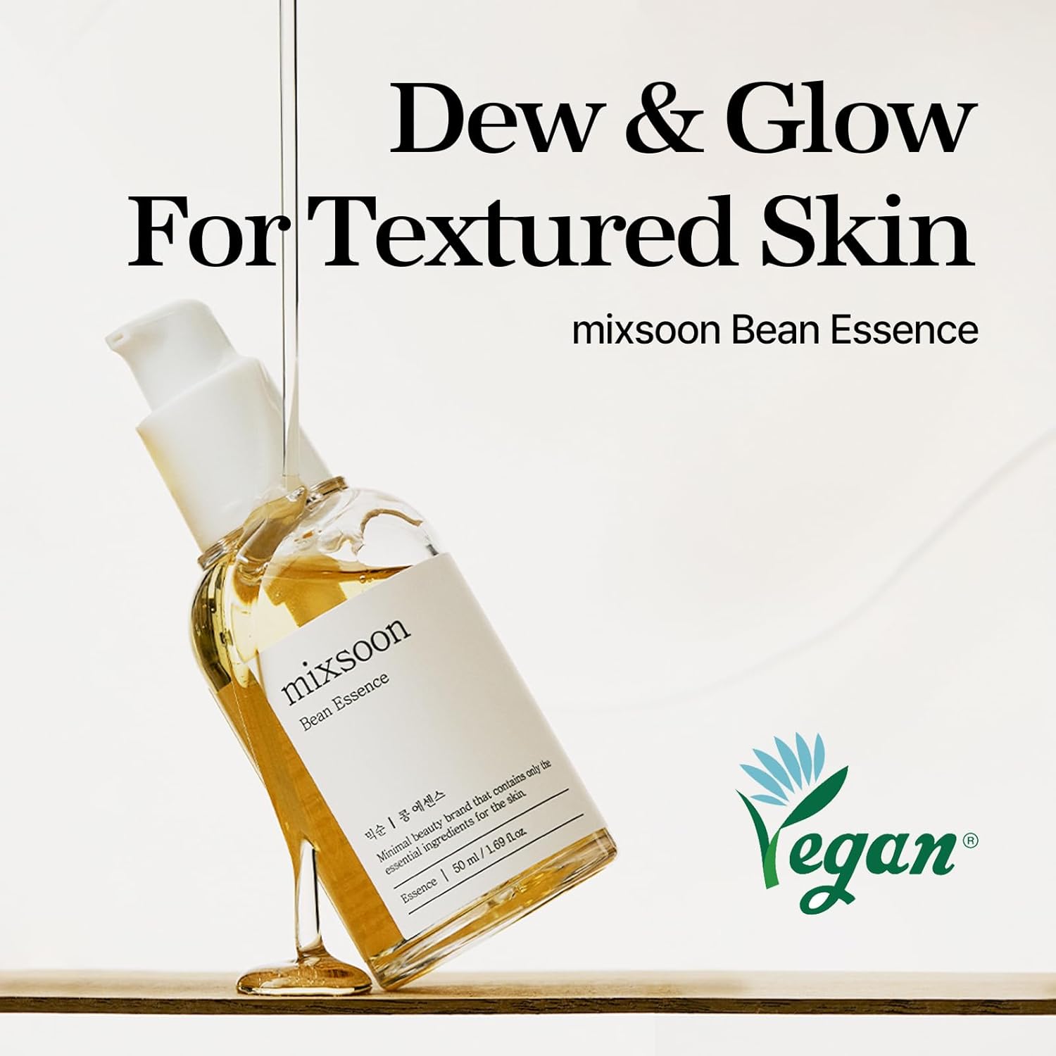 mixsoon Bean Essence Vegansnail Exfoliating Essence for face Hydrating Korean Skin CareGlassskin 1.69 fl.oz/50ml