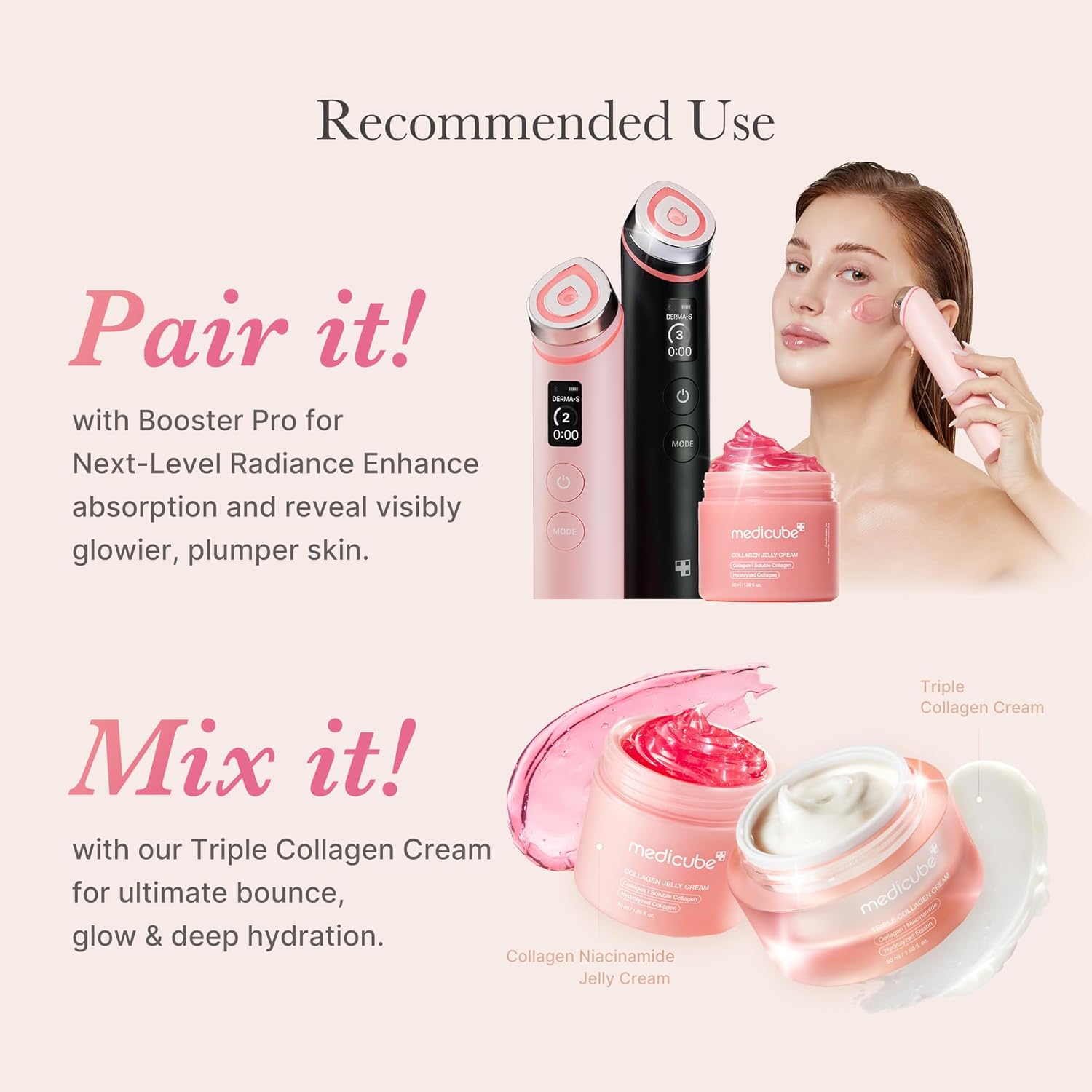 Medicube Collagen Jelly Cream- Niacinamide & Freeze-Dried Hydrolyzed Collagen - Boosts skins barrier hydration and gives 24h Glow & Lifted Look - No artificial color Korean skincare (3.71 fl.oz.)