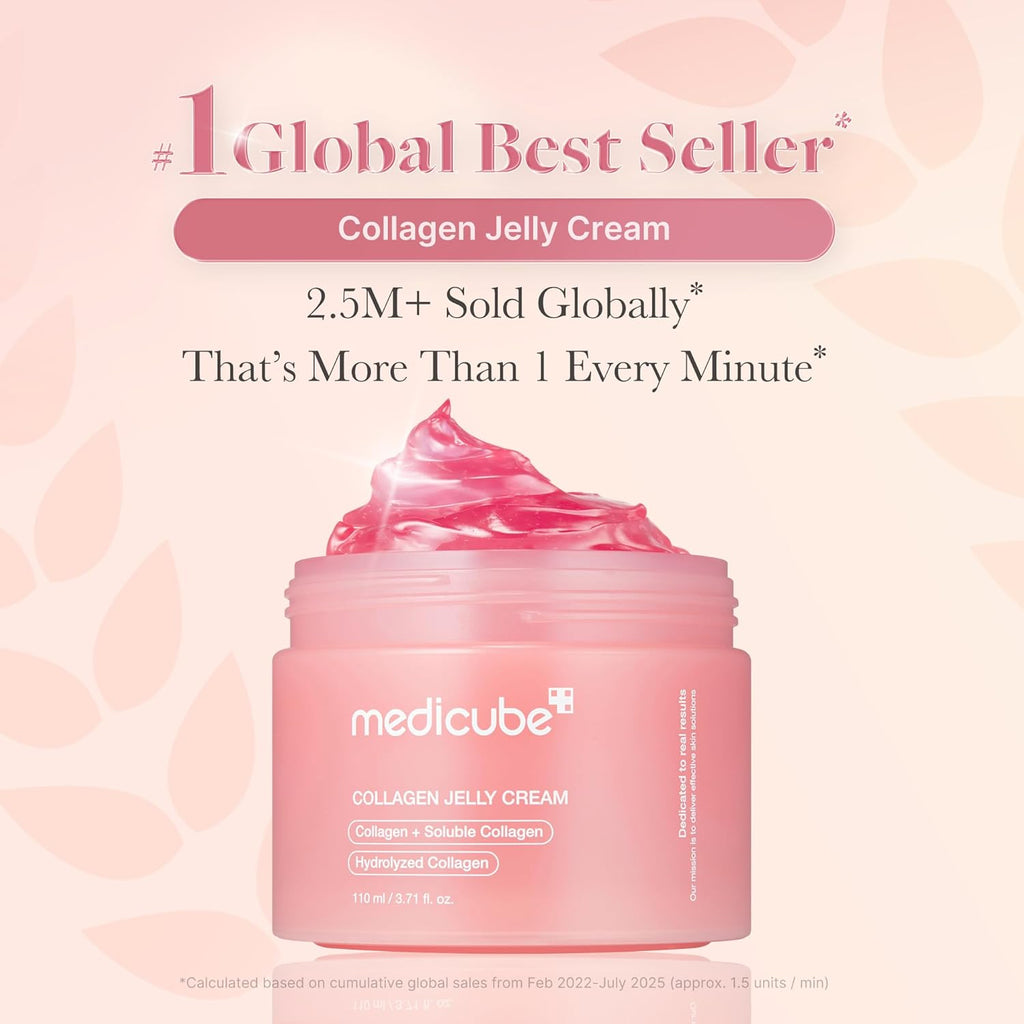 Medicube Collagen Jelly Cream- Niacinamide & Freeze-Dried Hydrolyzed Collagen - Boosts skins barrier hydration and gives 24h Glow & Lifted Look - No artificial color Korean skincare (3.71 fl.oz.)